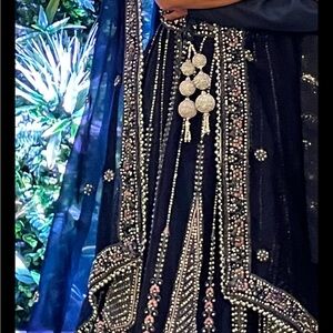 Elegant Embellished Blue dress